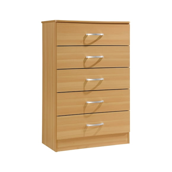 Hodedah 5 - Drawer Chest, Brown, Wood