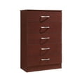 thumbnail image 1 of Hodedah 5-Drawer Dresser, Mahogany, 1 of 6