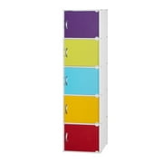Hodedah 5-Shelf, 5-Door Multi-purpose Cabinet, Rainbow