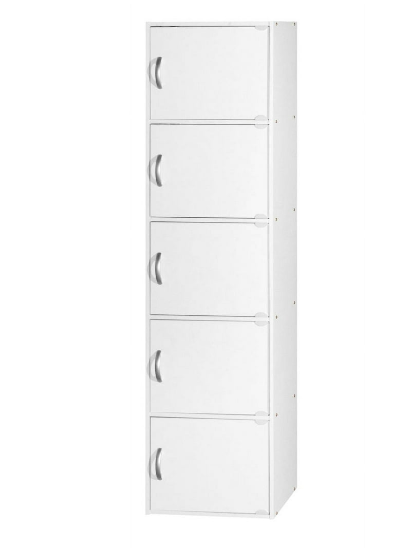 Hodedah, 5-Shelf Multi-purpose Cabinet, 59 in. H, White - Walmart.com