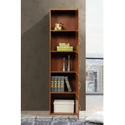Hodedah 5-Shelf, 5-Door Multipurpose Cabinet, Brown
