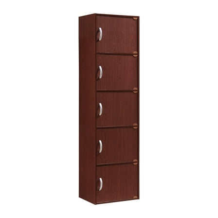 Hodedah 5-Shelf, 5-Door Multipurpose Cabinet, Multiple Colors