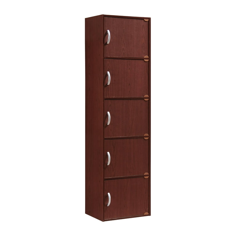 Hodedah 5-Shelf, 5-Door Multipurpose Cabinet, Multiple Colors