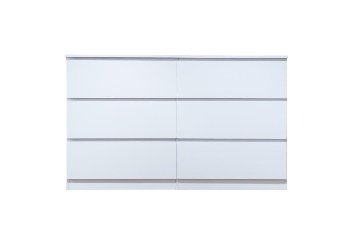Hodedah 6Drawer Dresser in White