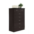 thumbnail image 1 of Hodedah 7-Drawer Chest with Locks on 2-Top Drawers in Chocolate, 1 of 10