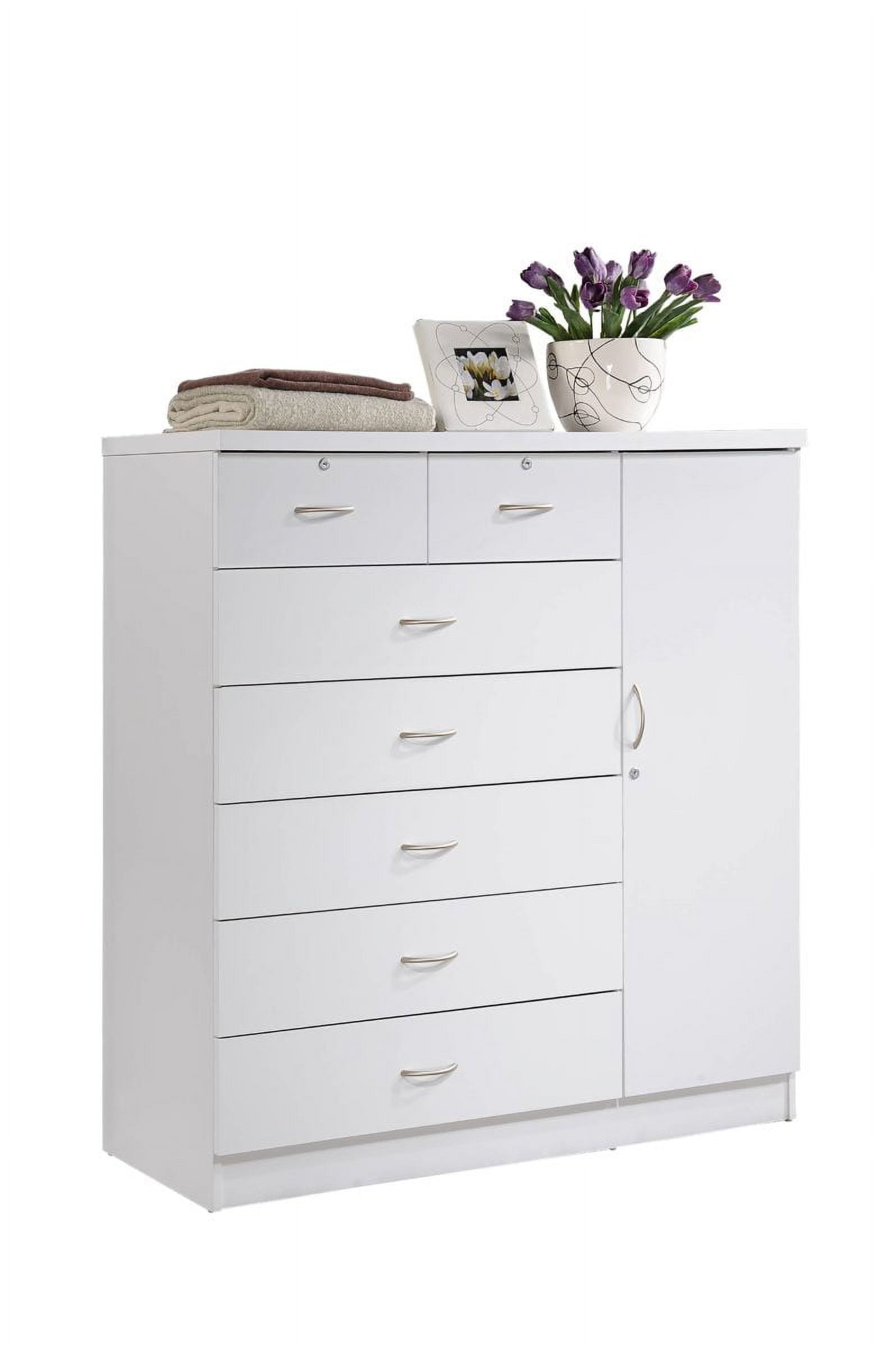 Drawer - seventen トップス Hodedah 7-Drawer Chest with Locks on 2-Top Drawers plus 1