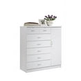 thumbnail image 1 of Hodedah 7-Drawer Dresser with Side Cabinet equipped with 3-Shelves, White, 1 of 5