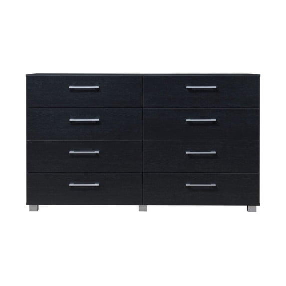 Hodedah 8-Drawer Dresser in Black