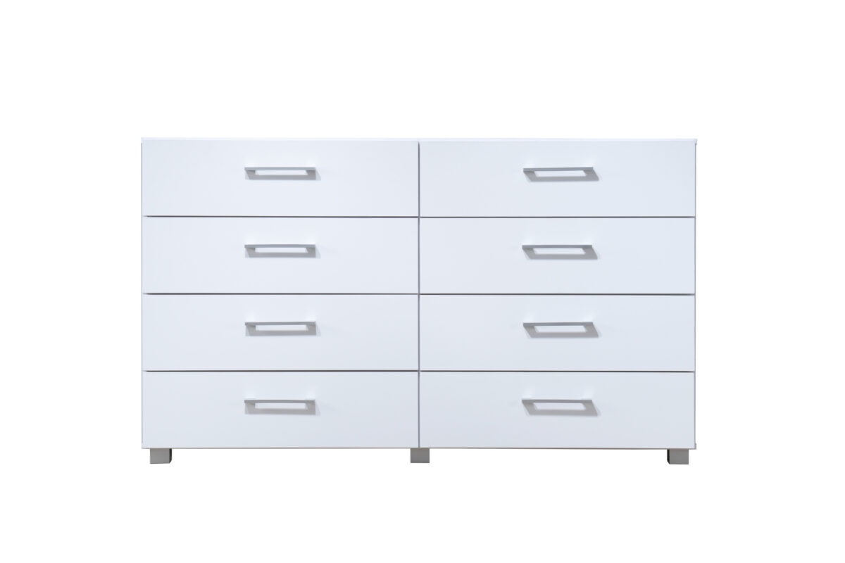 Hodedah 8Drawer Dresser in White