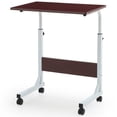 thumbnail image 1 of Hodedah Adjustable Height Wood Top Laptop Desk on Wheels in Mahogany, 1 of 5