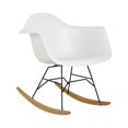 thumbnail image 1 of Hodedah Arm Rocking Bucket Seat Rocking Chair in White, 1 of 6