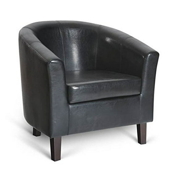 Hodedah Barrel Shaped Accent Chair - Black