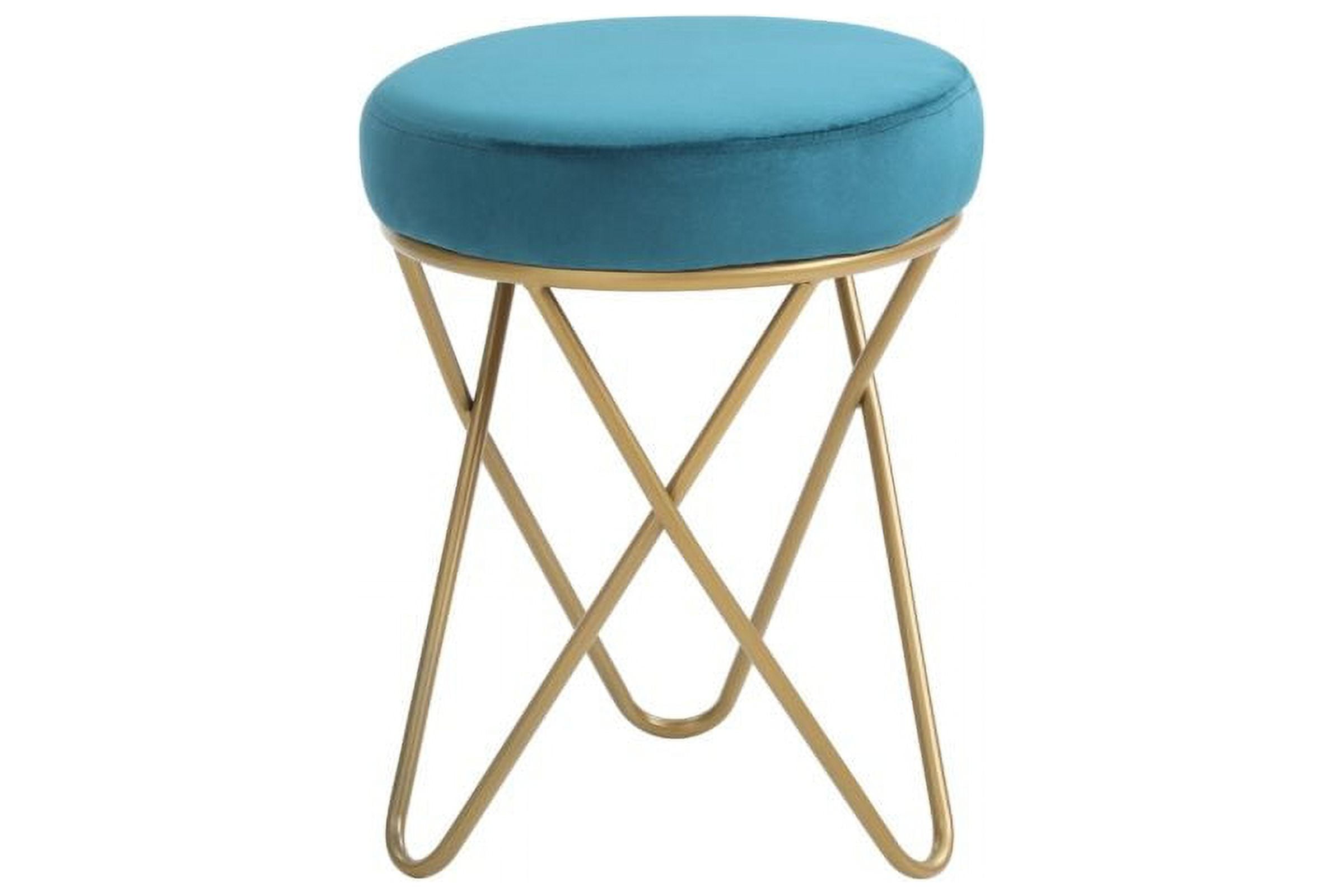 Hodedah Blue Velvet Vanity Stool Walmart