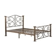 thumbnail image 1 of Hodedah Complete Metal Queen-Size Bed with Headboard, Footboard, Slats and Rails in Gold, 1 of 4