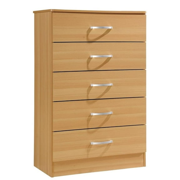 Hodedah 5-Drawer Chest in Beech