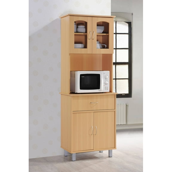 Hodedah Free Standing Kitchen Cabinet, Beech