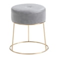 thumbnail image 1 of Hodedah Grey PU Vanity Stool, 1 of 7