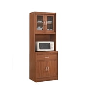 Contemporary Home Living 71 Red Top and Bottom Enclosed Kitchen Cabinet
