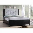 thumbnail image 1 of Hodedah Import HI860 QUEEN BLACK-WHITE Queen Leather Platform Bed - Black - White, 1 of 1