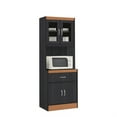 thumbnail image 1 of Contemporary Home Living 70" Black and Beige Enclosed Kitchen Storage Cabinet, 1 of 2