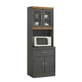 thumbnail image 1 of Hodedah Kitchen Cabinet with 1-Drawer, plus Space for Microwave in Grey-Oak, 1 of 6
