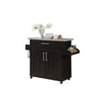 Hodedah Kitchen Cart with Spice Rack plus Towel Holder, ChocolateGrey