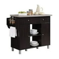 thumbnail image 1 of Hodedah Kitchen Island W/Spice Rack & Towel Rack-Finish:Chocolate-Grey, 1 of 11