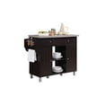 Hodedah Kitchen Island with Spice Rack Plus Towel Holder, Chocolate