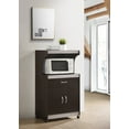 thumbnail image 1 of Hodedah Microwave Kitchen Cart, Chocolate - Grey, 1 of 7