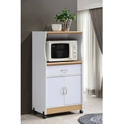 Hodedah Microwave Kitchen Cart, White