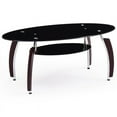 thumbnail image 1 of Hodedah Tempered Oval Glass Coffee Table in Black, 1 of 3