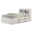 Hodedah TwinSize Captain Bed with 3Drawers and Headboard in White