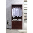 thumbnail image 1 of Hodedah Two Door Wardrobe with 2 Drawers and Hanging Rod, Brown, 1 of 8