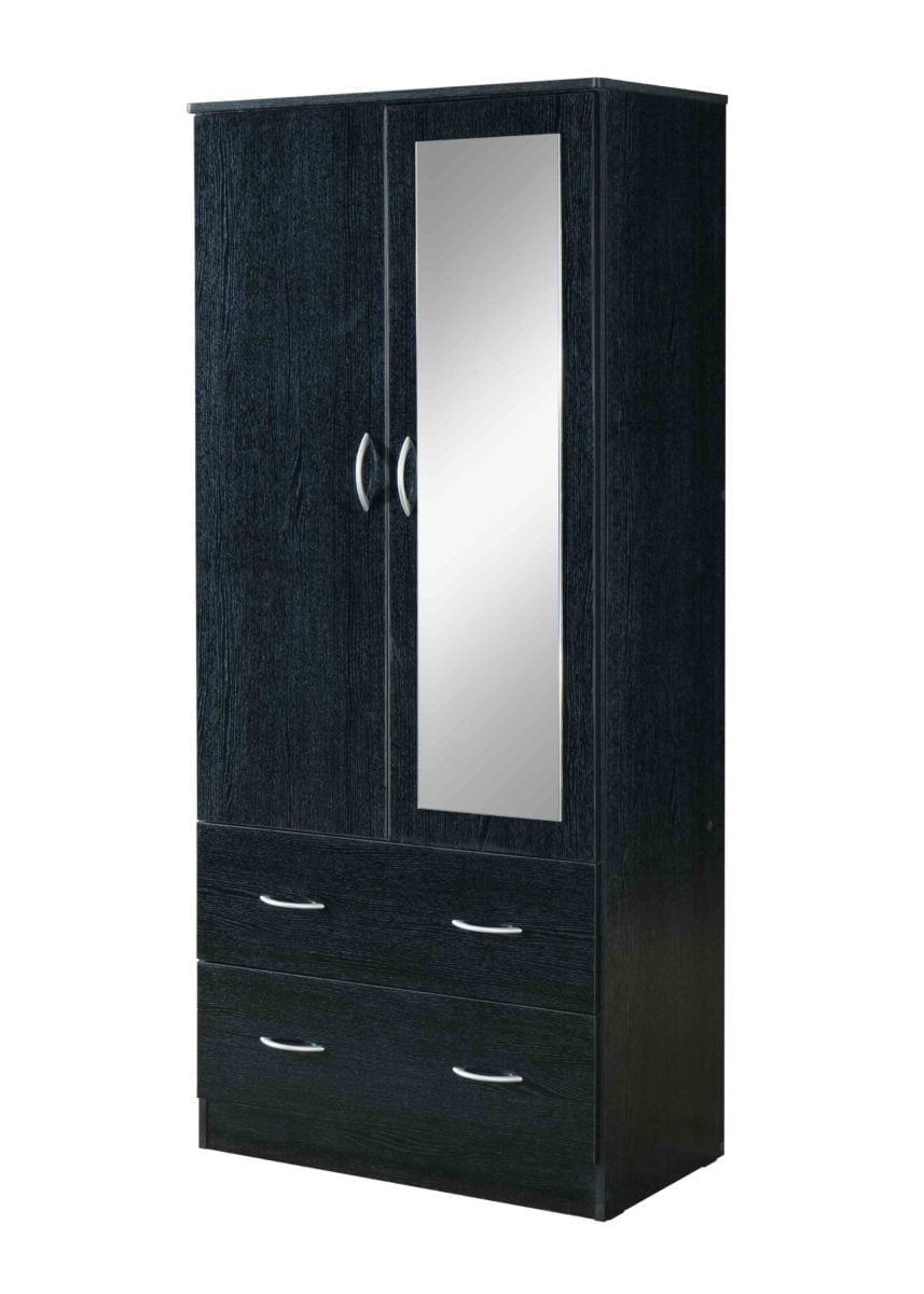 Hodedah Two Door Wardrobe with Drawers Hanging Rod Burundi Ubuy