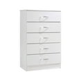 thumbnail image 1 of Hodedah Wood 5-Drawer Chest, White, 1 of 5