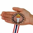 thumbnail image 1 of Hodges Badge Award Medals - Gold, Silver & Bronze Victory Torch RS Award Medals with Neck Ribbons - 3 Pack, 1 of 7