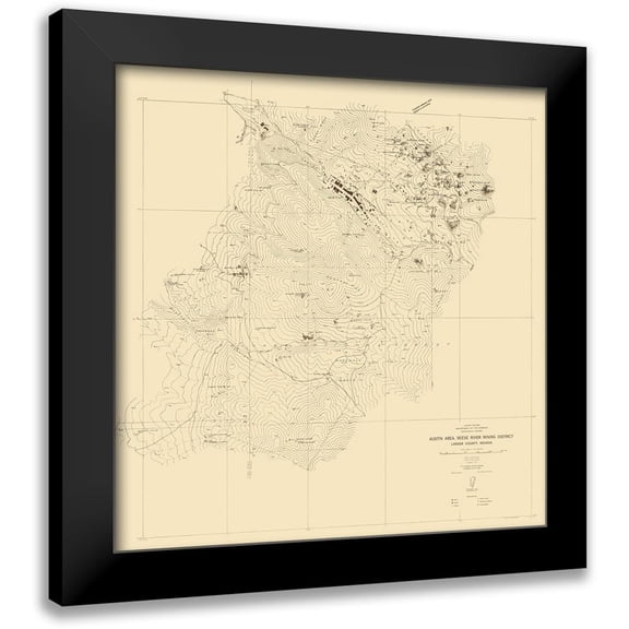 Hodgeson 12x12 Black Modern Framed Museum Art Print Titled - Austin Reese River Mining District Nevada
