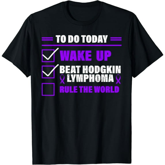 Hodgkin Lymphoma Purple Awareness Ribbon Survivor Gift Idea T-Shirt