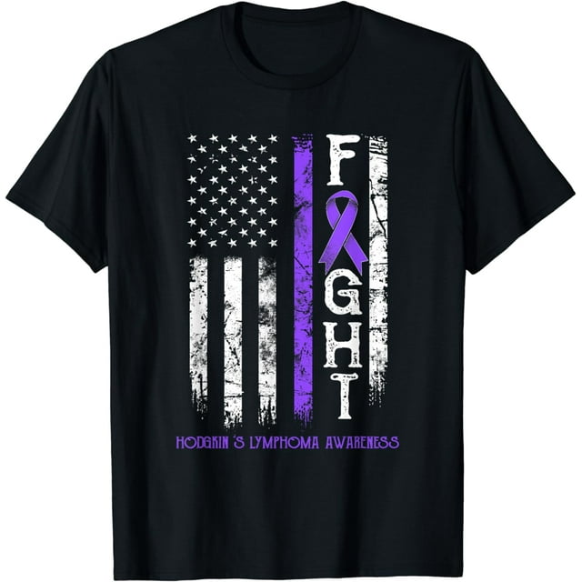 Hodgkin's Lymphoma Warrior US Flag T-Shirt - Walmart.com