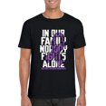 thumbnail image 1 of Hodgkins Lymphoma Awareness Purple Ribbon Family Support Unisex T-Shirt, 1 of 3