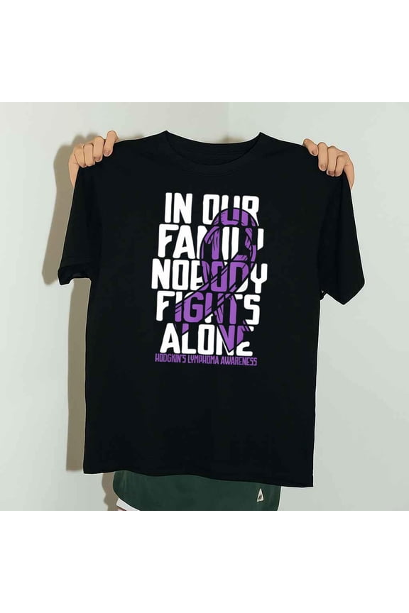 Hodgkins Lymphoma Purple Ribbon Awareness Unisex T-Shirt up to 5XL