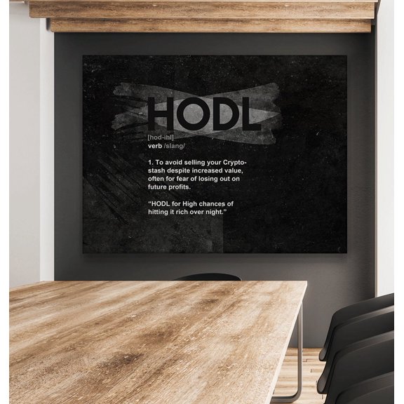 Hodl Crypto Motivation Trading Quote Investor Option Decorative Wall Art Poster , Poster Print Only