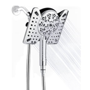 Hodvit 2 in 1 Shower Head Combo, High Pressure Rain Shower Head and Handheld Shower Head with 10 Spray Modes, 60" Stainless Steel Hose