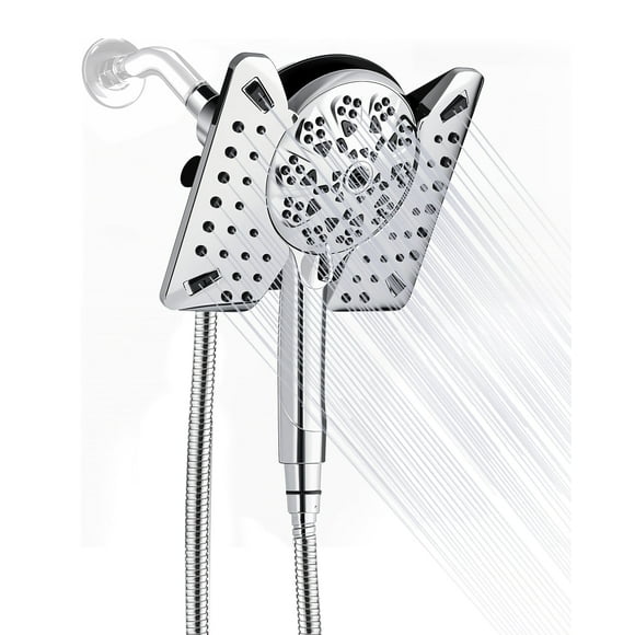 Hodvit 2 in 1 Shower Head Combo, High Pressure Rain Shower Head and Handheld Shower Head with 10 Spray Modes, 60" Stainless Steel Hose