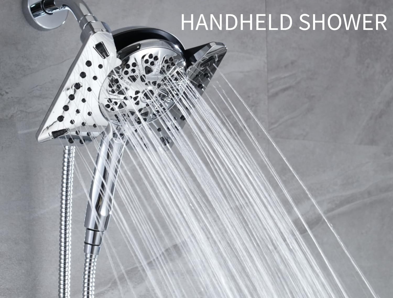 Hodvit 2 in 1 Shower Head with Handheld and Rain Shower Head, 10 Spray ...