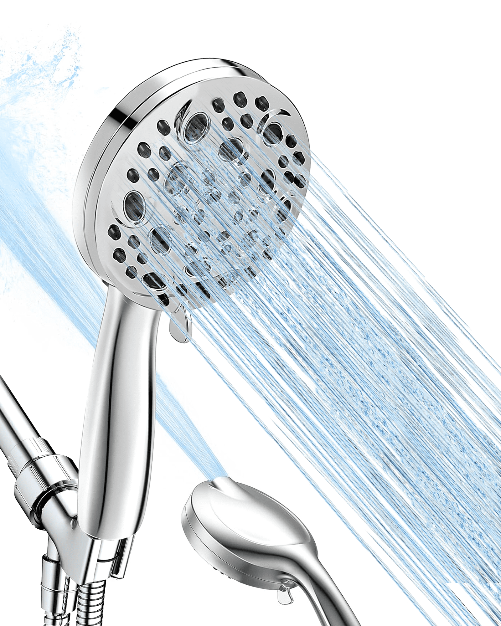 Hodvit Handheld Showerhead with Hose 10 Spray Modes Stainless Steel High Pressure Shower Head New
