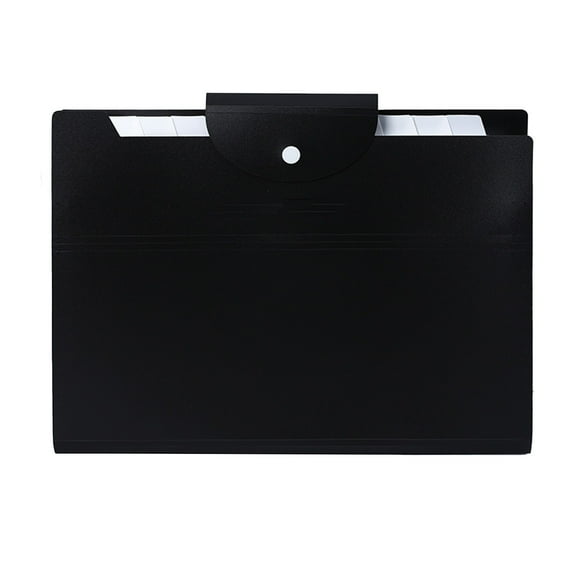 Hodwiequ 12 Grids Organ Pack Folder A4 Student Exam Paper Classification Storage Bag Office Data Archive File Pack Black