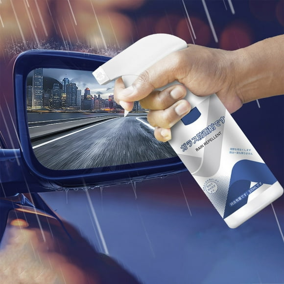 Hodwiequ Auto Glass Cleaner Finish Car Rearview Mirror Rainproof Agent Car Glass Resist Fogs Spray Rainy Day Waterproof Car Window Water Repellent Film Rain Enemy 300Ml White Free Size