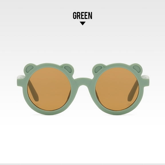 Hodwiequ Child Sunglasses Baby Cute Bear Sunglasses Kid Photo Glasses Specificati Green