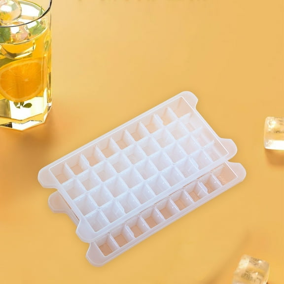 Hodwiequ Easy Release Ice Cube Tray With Lid And Bin, 2 Pack Ice Cube Trays For Freezer, 64 Pcs Ice Trays For Whiskey Cocktail, Tea, Coffee White 29X15X5Cm